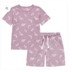 100% Organic Cotton Toddler Summer 2 Piece short sleeve Pajama Set